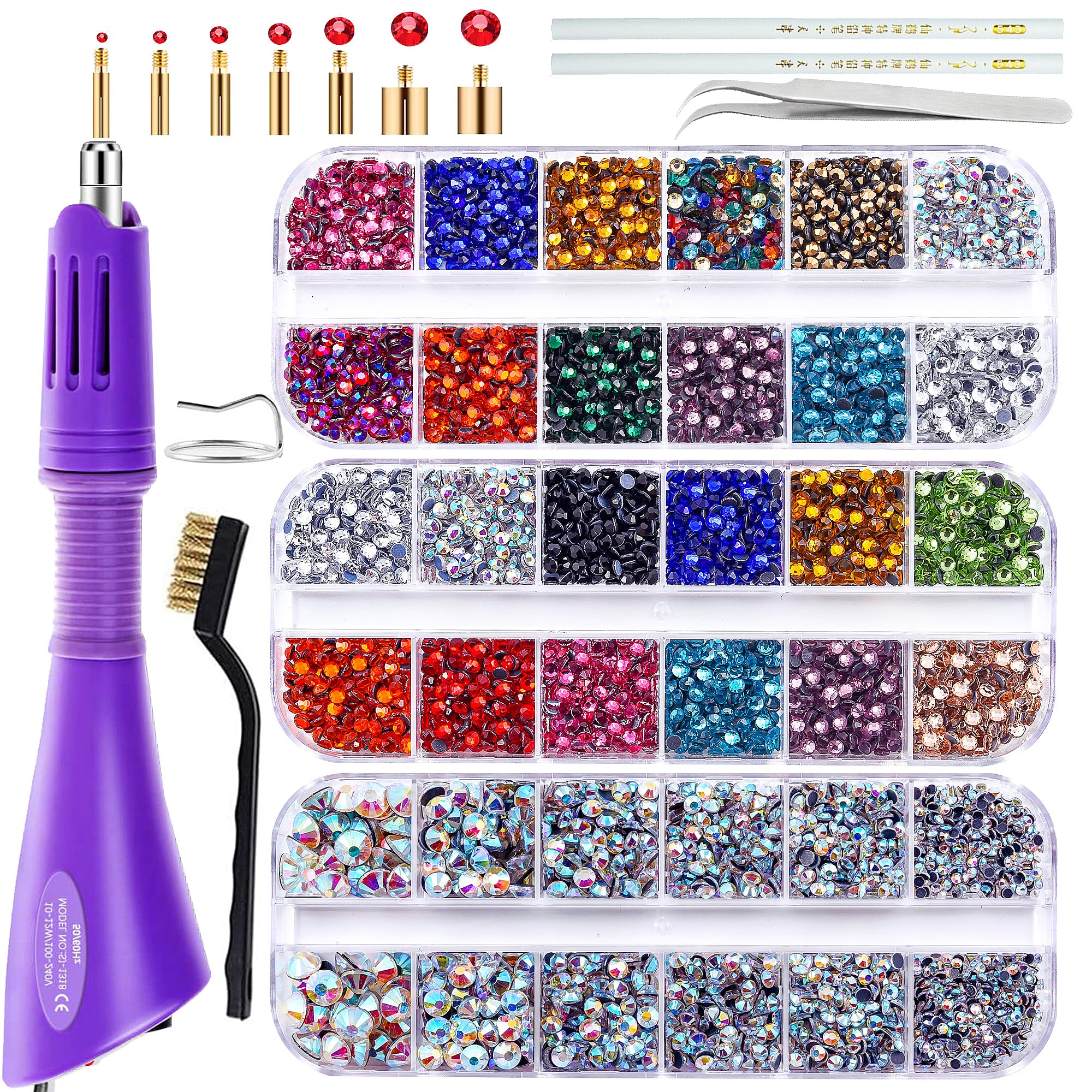 BLINGINBOX Hotfix Rhinestone Applicator Kit | Bedazzler Tool with 6000 Crystals