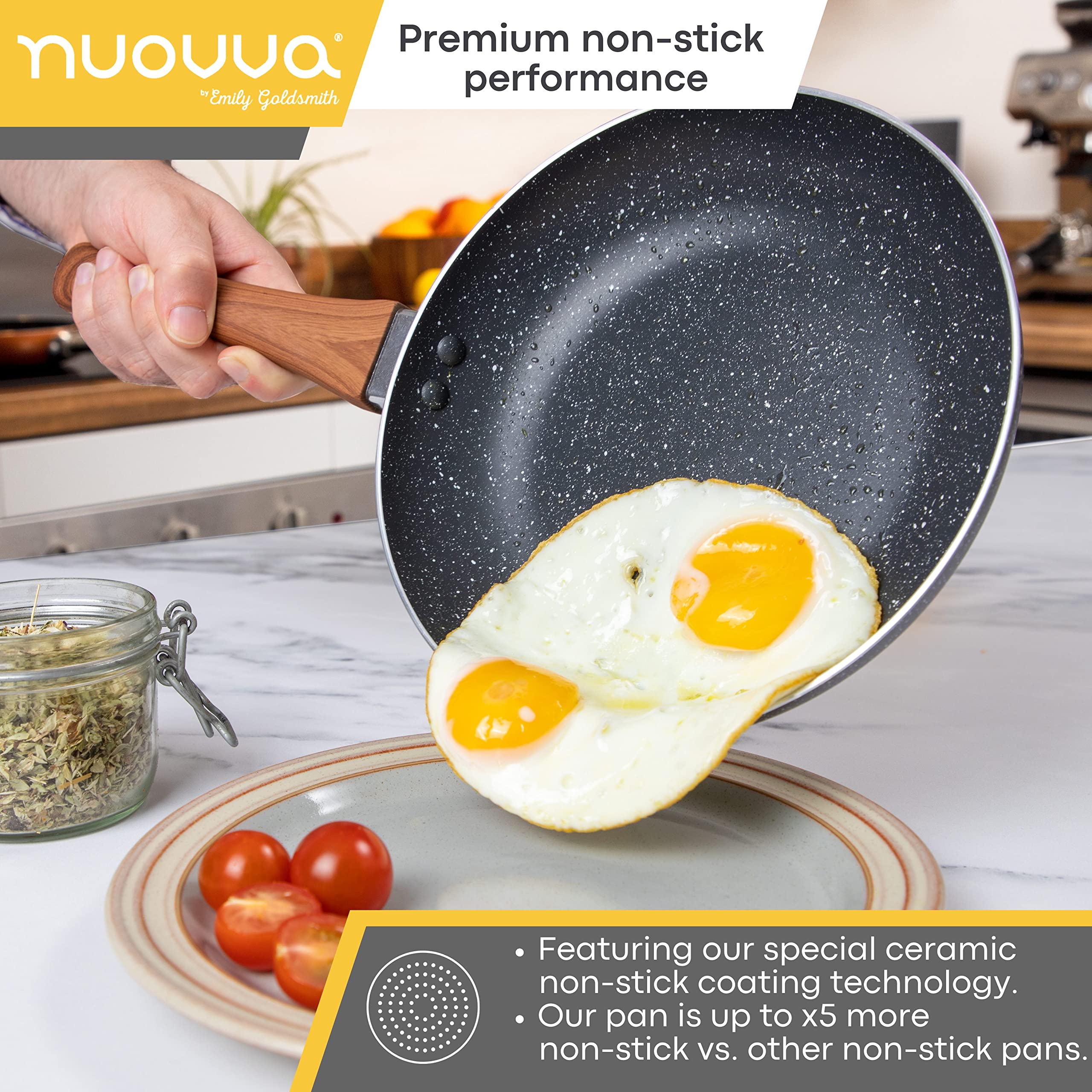 Nuovva 5pc Non-Stick Marble Cookware Set – Induction Stainless Steel