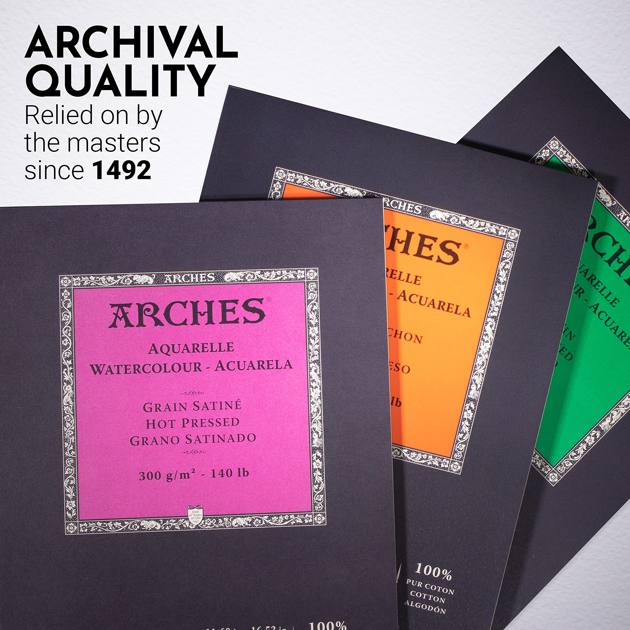 ARCHES Watercolour Pad - 100% Rag 300g/m² Coarse Grain A3 - 12 Sheets