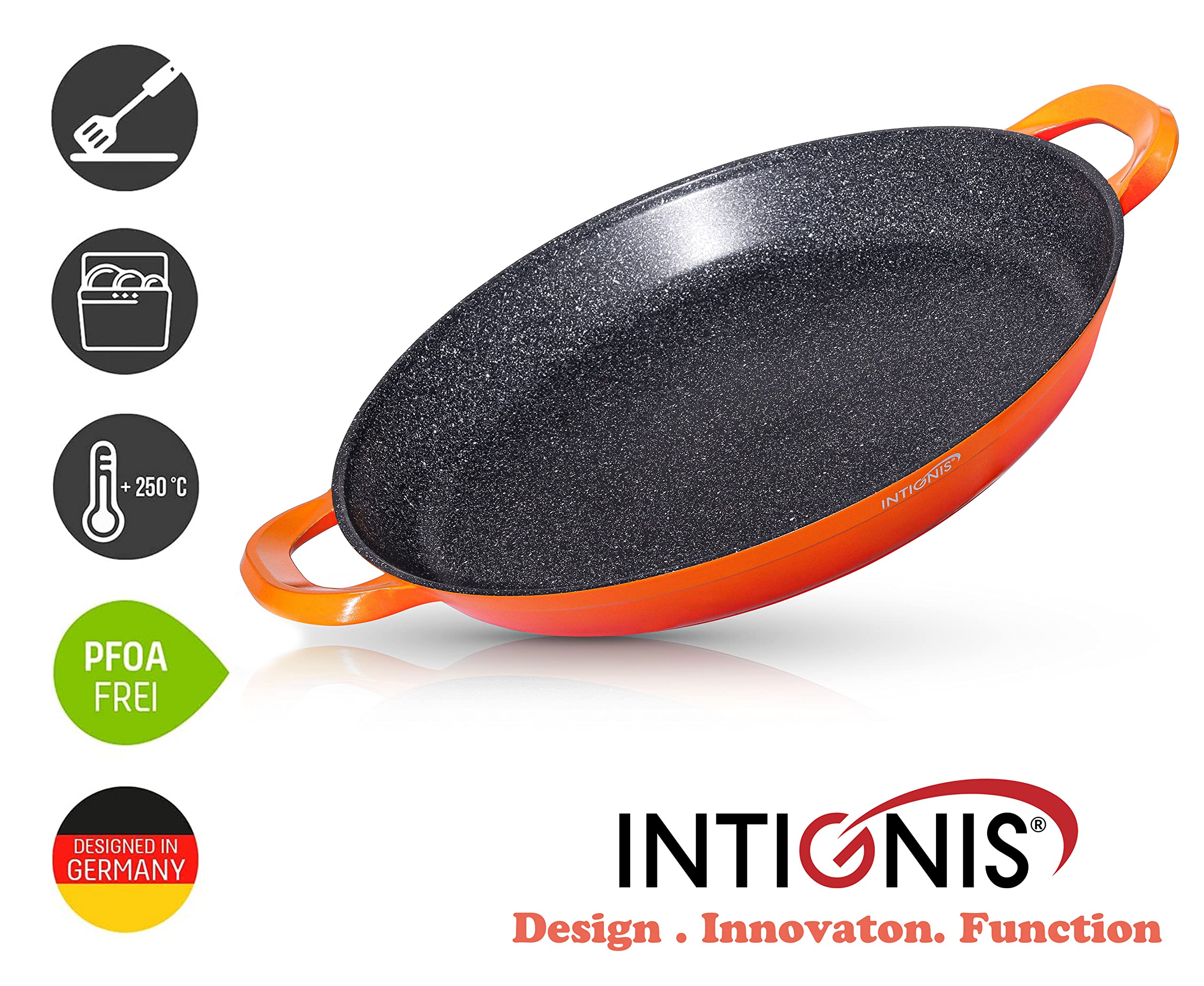 Intignis 40cm Paella Pan – Non-Stick Carbon Steel Induction Cookware