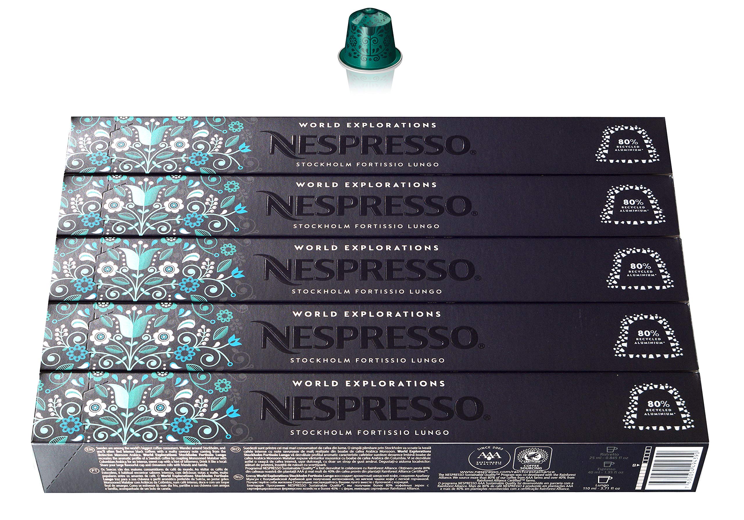 Nespresso OriginalLine Stockholm Fortissio Lungo Coffee - 50 Capsules
