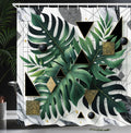 Abakuhaus Monstera Shower Curtain | Boho Nature Art Fabric, 175 x 200 cm