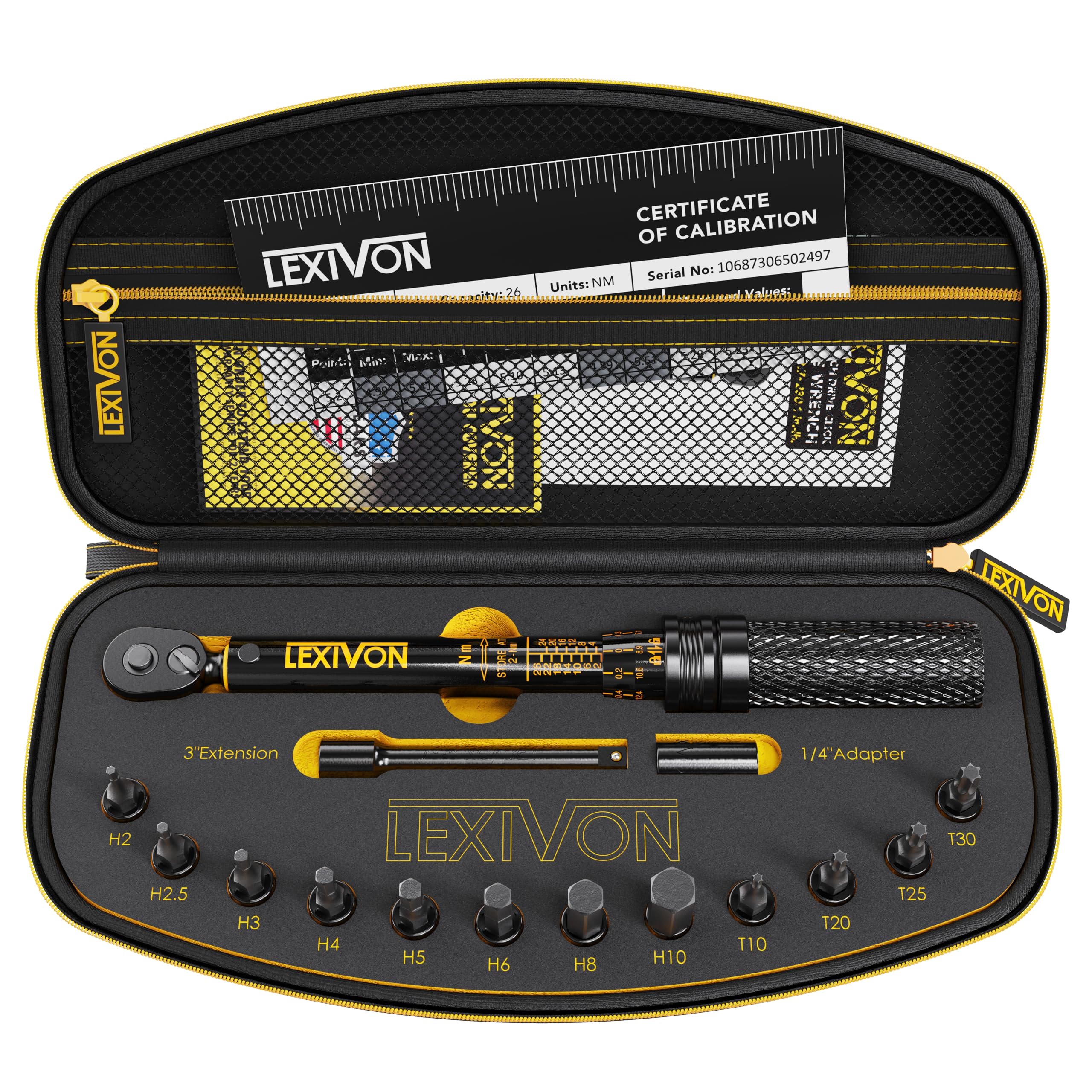 LEXIVON 1/4-Inch Bike Torque Wrench Set | 15-Piece 2-26 Nm Kit (LX-191)