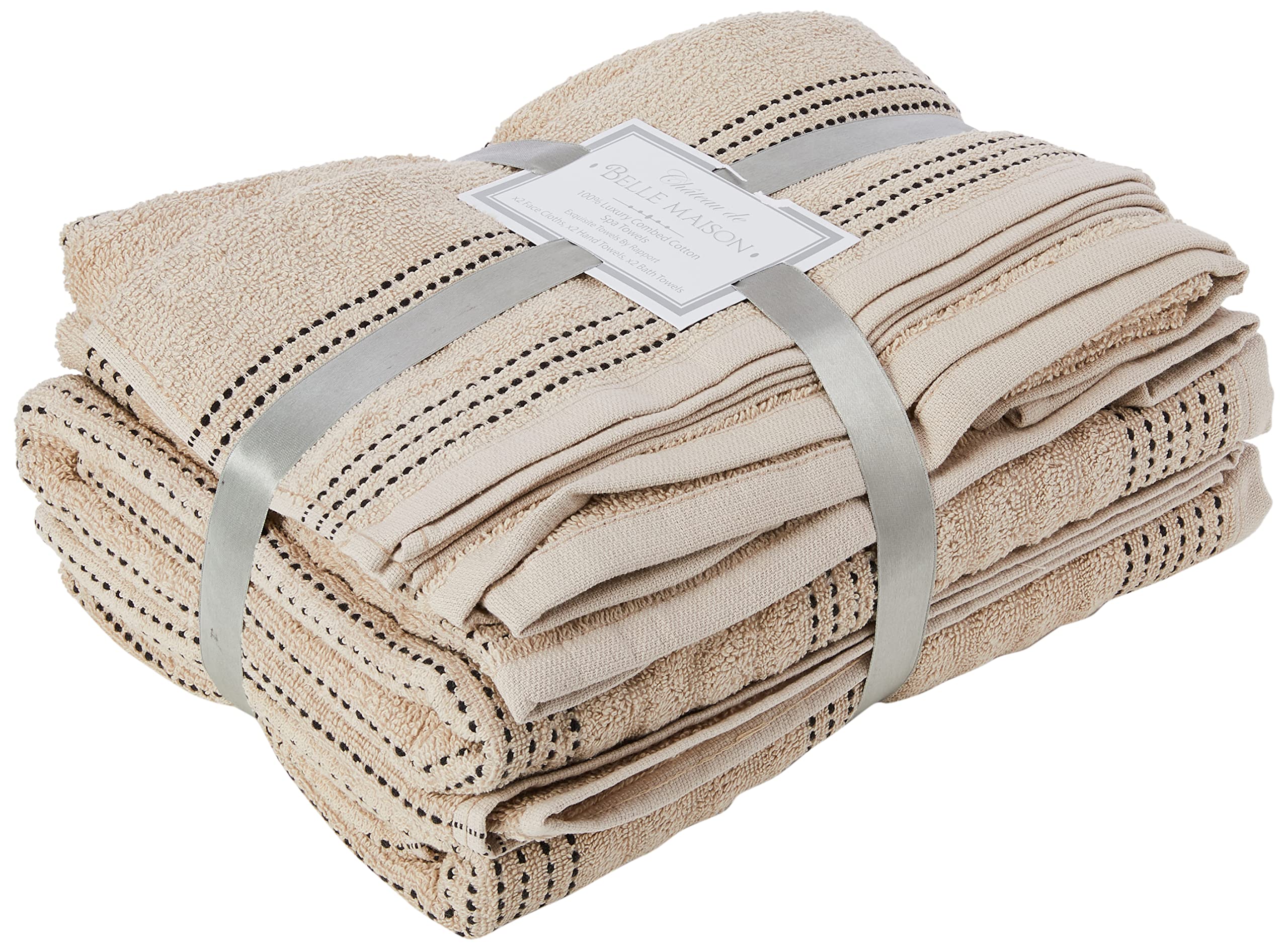 Rapport Home 6-Piece Luxury Combed Cotton Towel Bale Set – Taupe