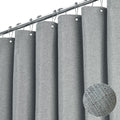 BTTN Grey Shower Curtain – Weighted Linen Textured Waterproof Fabric