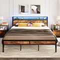 IRONCK Super King Bed Frame with LED Storage Headboard & Charging Station