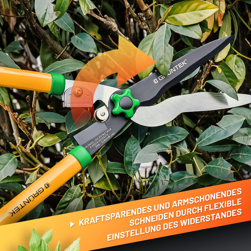 GRÜNTEK MARABU 3-in-1 Hedge Shears & Loppers | Bypass & Anvil SK5 Blades