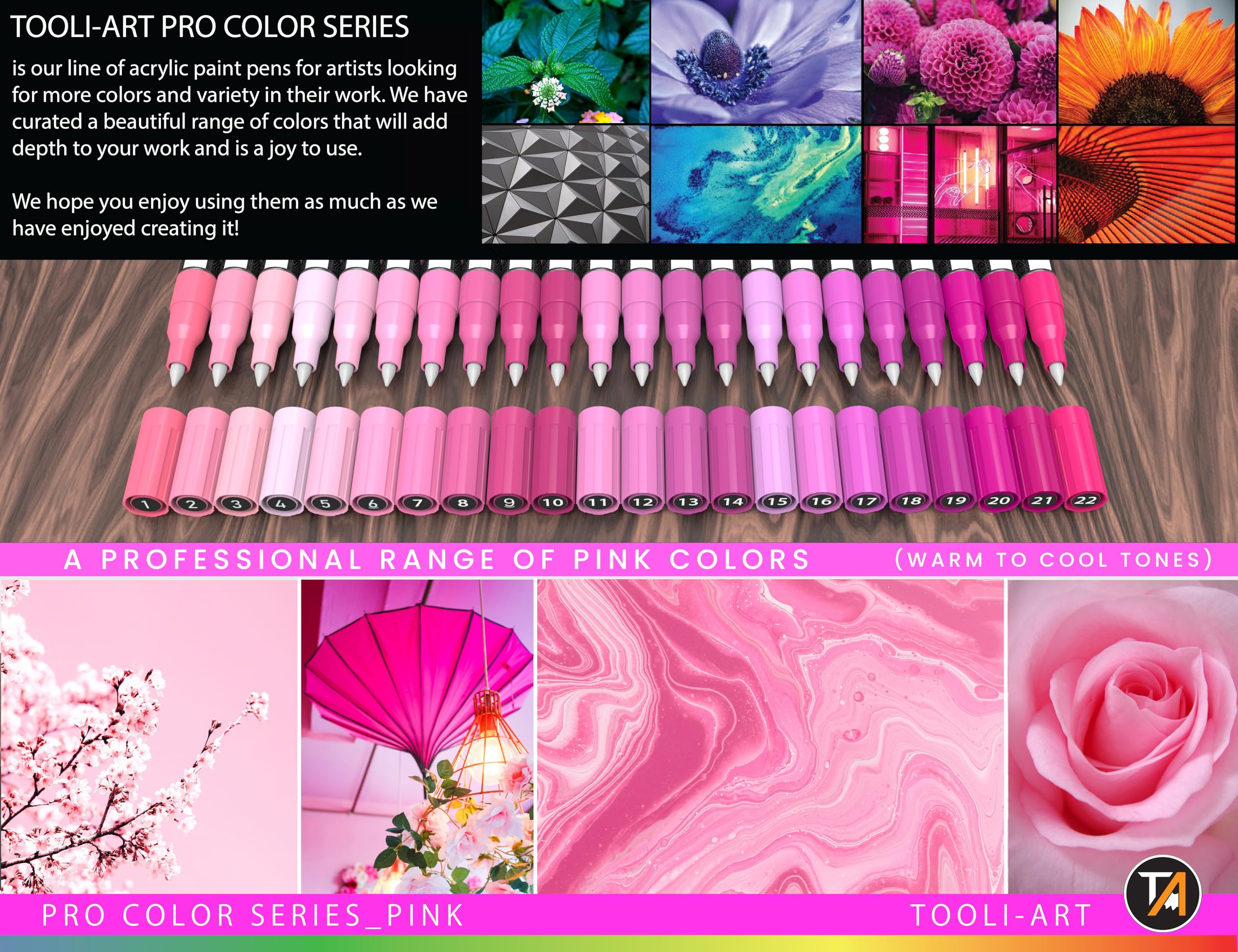 Jolof Store 22 Pink Acrylic Paint Pens – 0.7mm Extra Fine Tip Markers
