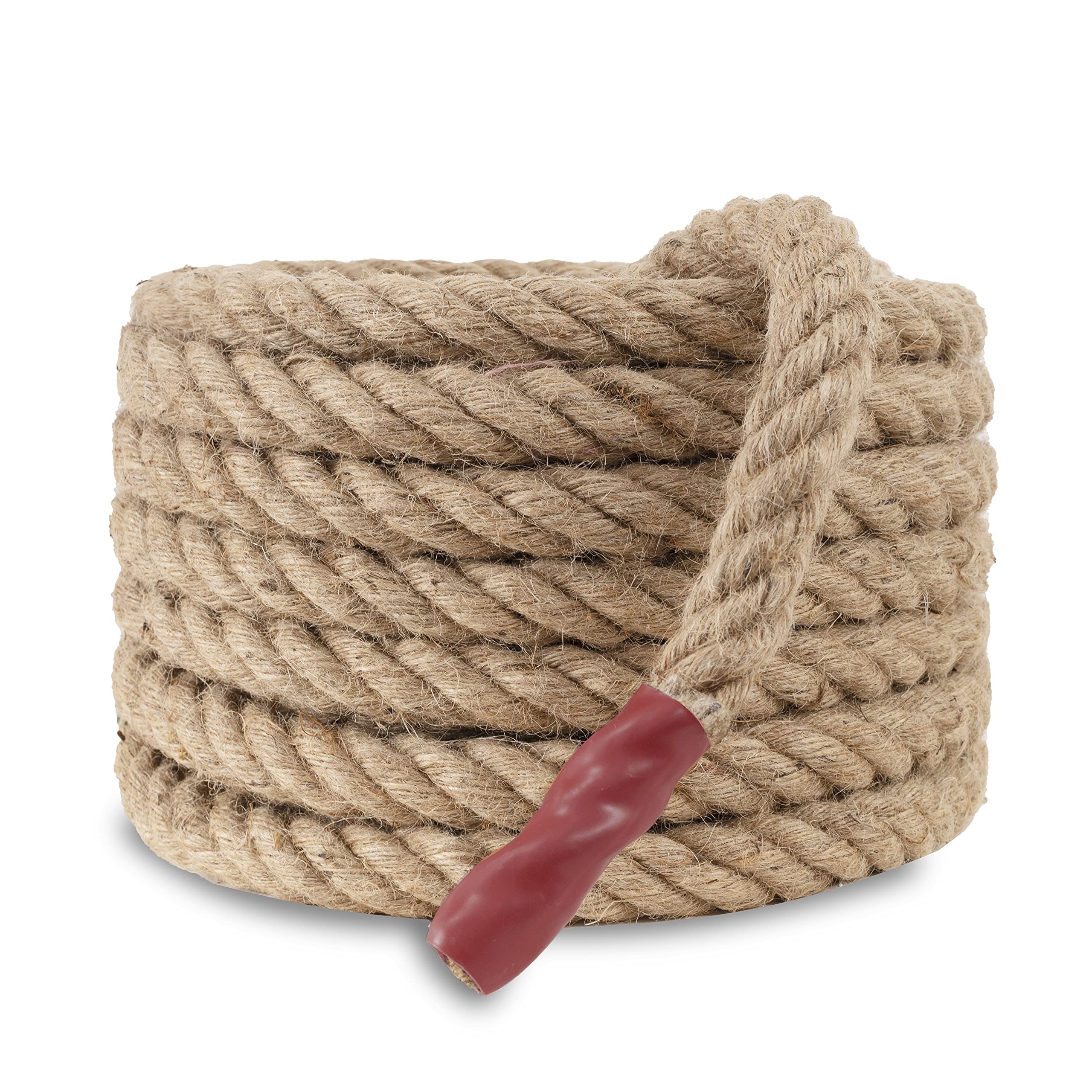 EMEKIAN 25mm Natural Jute Rope | 15M Heavy-Duty 4-Strand Twisted Hemp