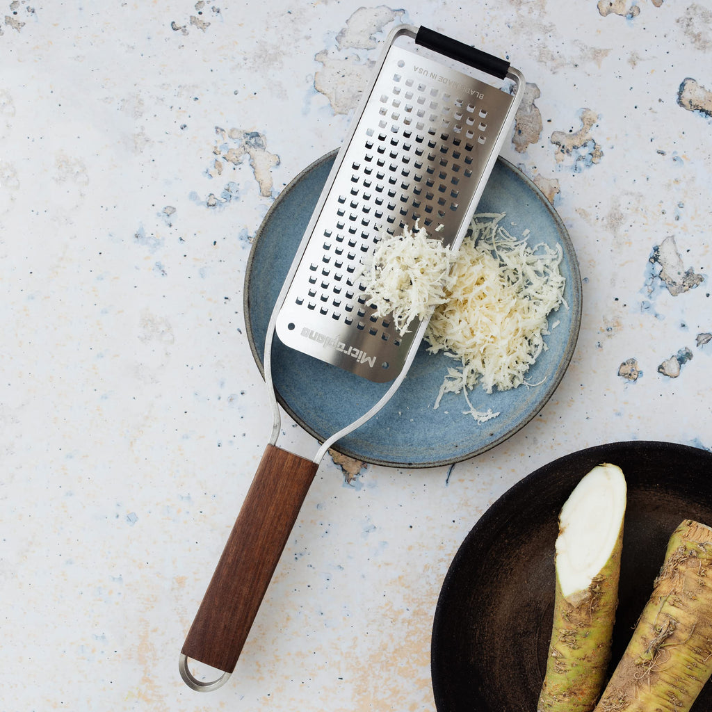 Microplane Coarse Kitchen Grater | Walnut Wood Handle & Stainless Steel