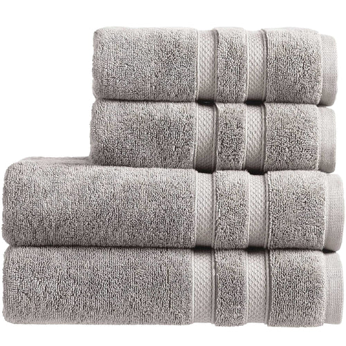Christy Chroma 4-Piece Cotton Towel Set – 675GSM Heavyweight Grey