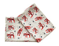 JOWOLLINA Linen Tea Towels - Set of 2 Stonewashed Kitchen Towels (Cosy Tiger)
