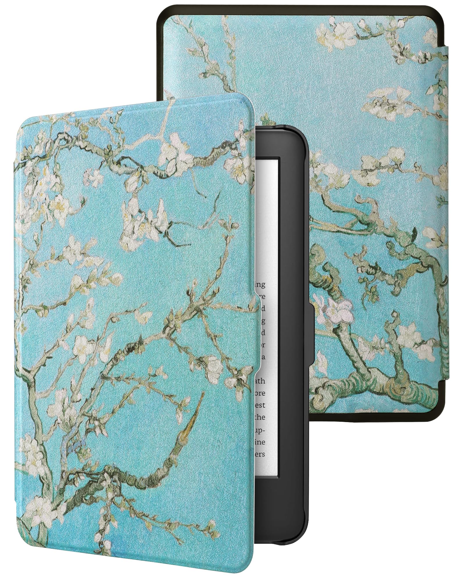 WALNEW Kindle Paperwhite Case - Slim Magnetic Cover (2012-2015), Tree & Flower