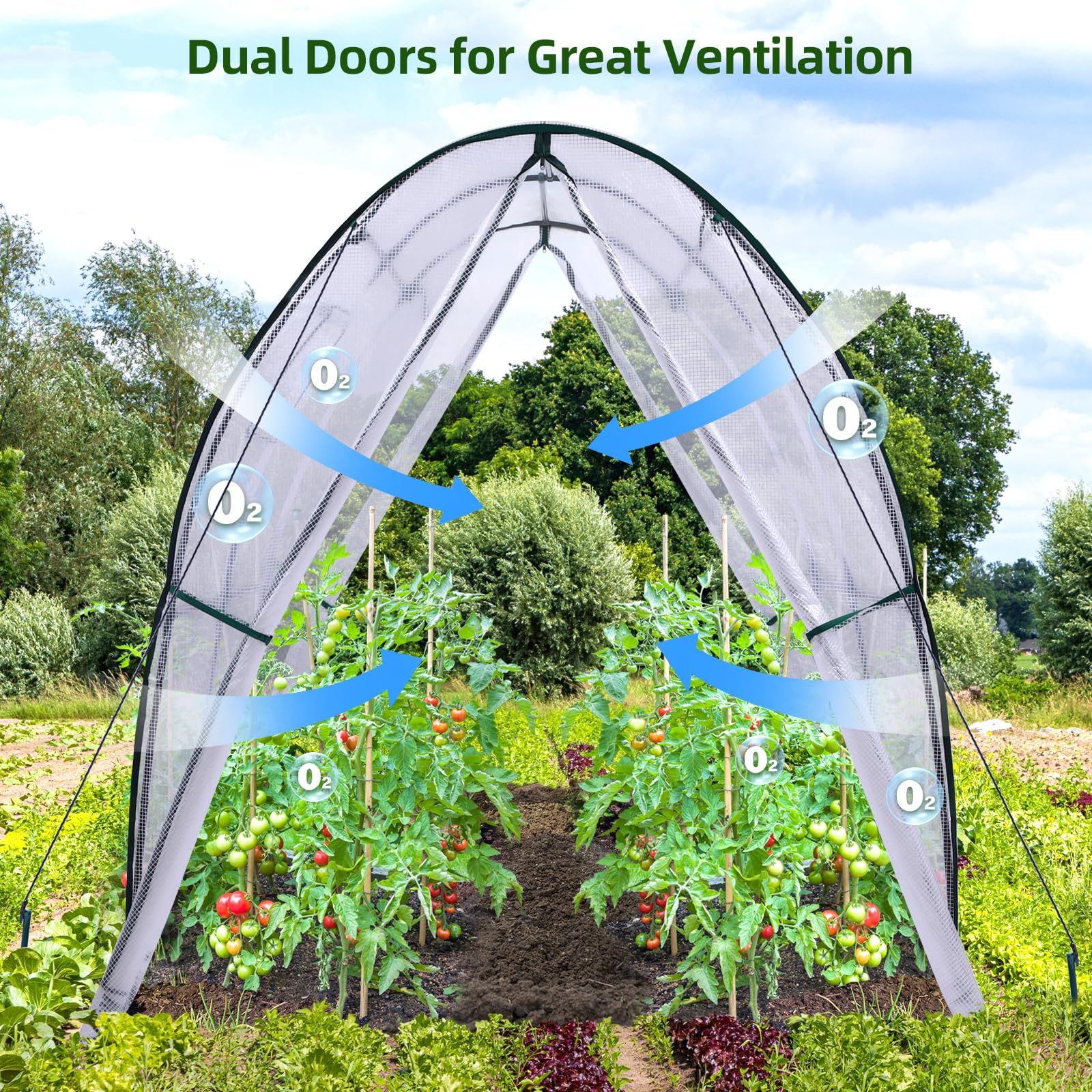Ohuhu Walk-in Tunnel Greenhouse | Heavy Duty Gothic Arch PE Cover, White