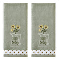 SKL Home Enjoy Today Hand Towel Set | 2-Piece Embroidered Cotton