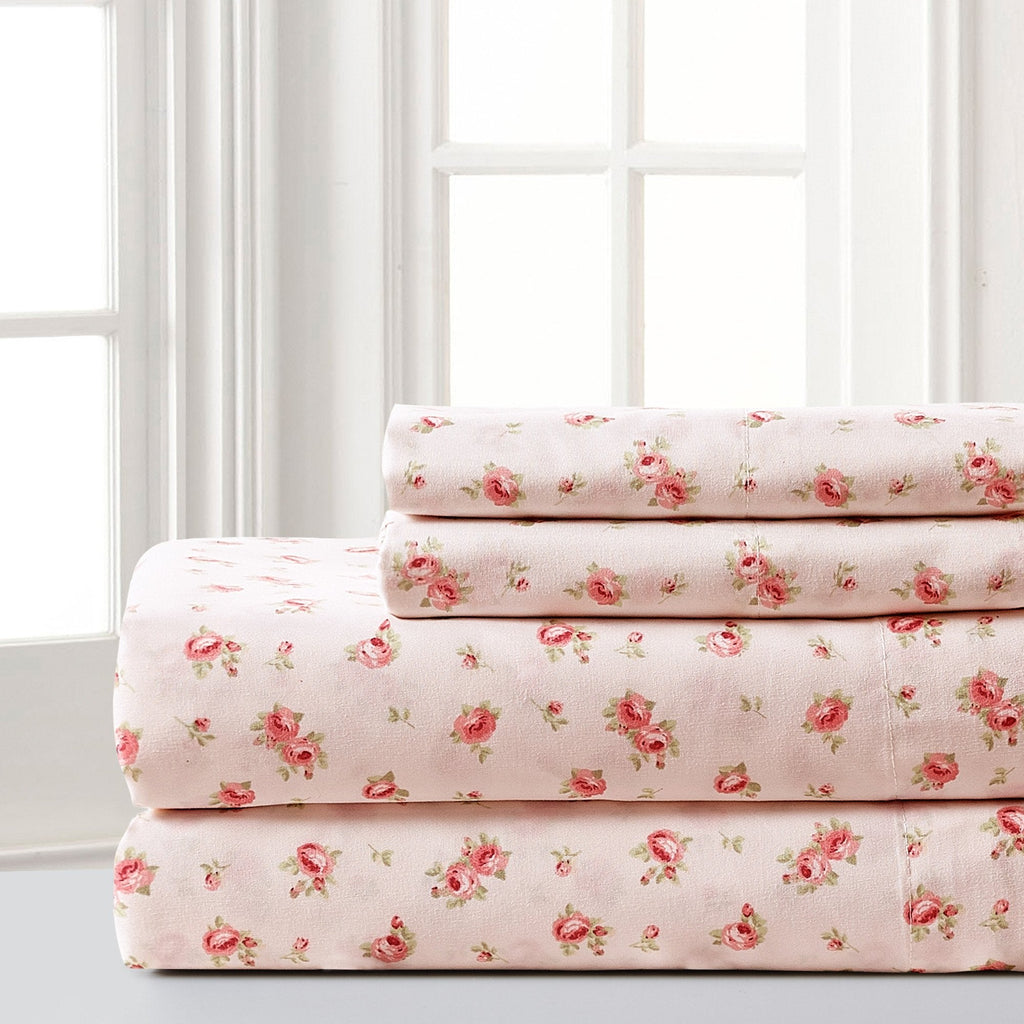 Modern Threads Rose Floral Microfiber Sheet Set – Deep Pocket Bed Sheets