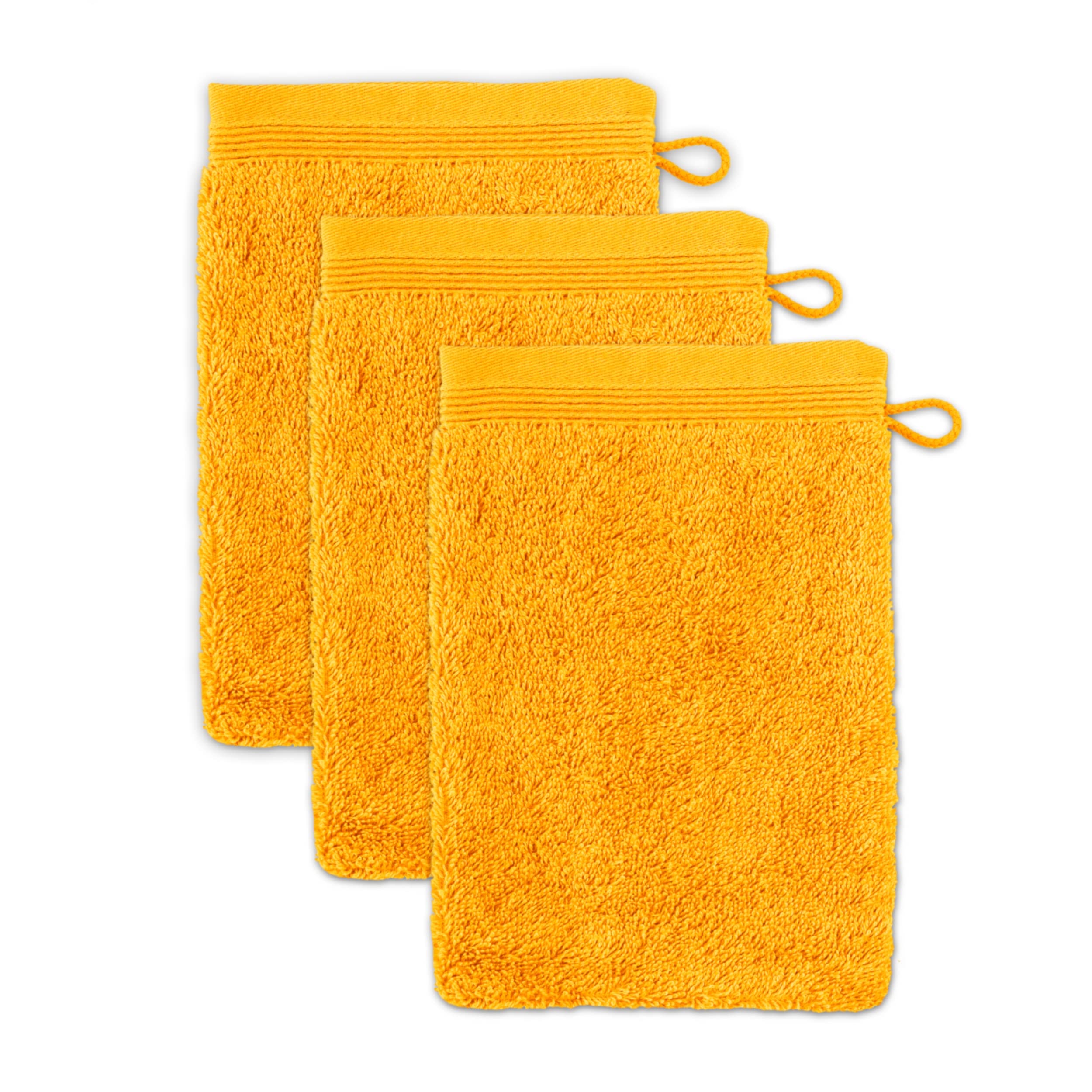 Möve Superwuschel Waschhandschuh 3er-Set – 100% Baumwolle, Gold