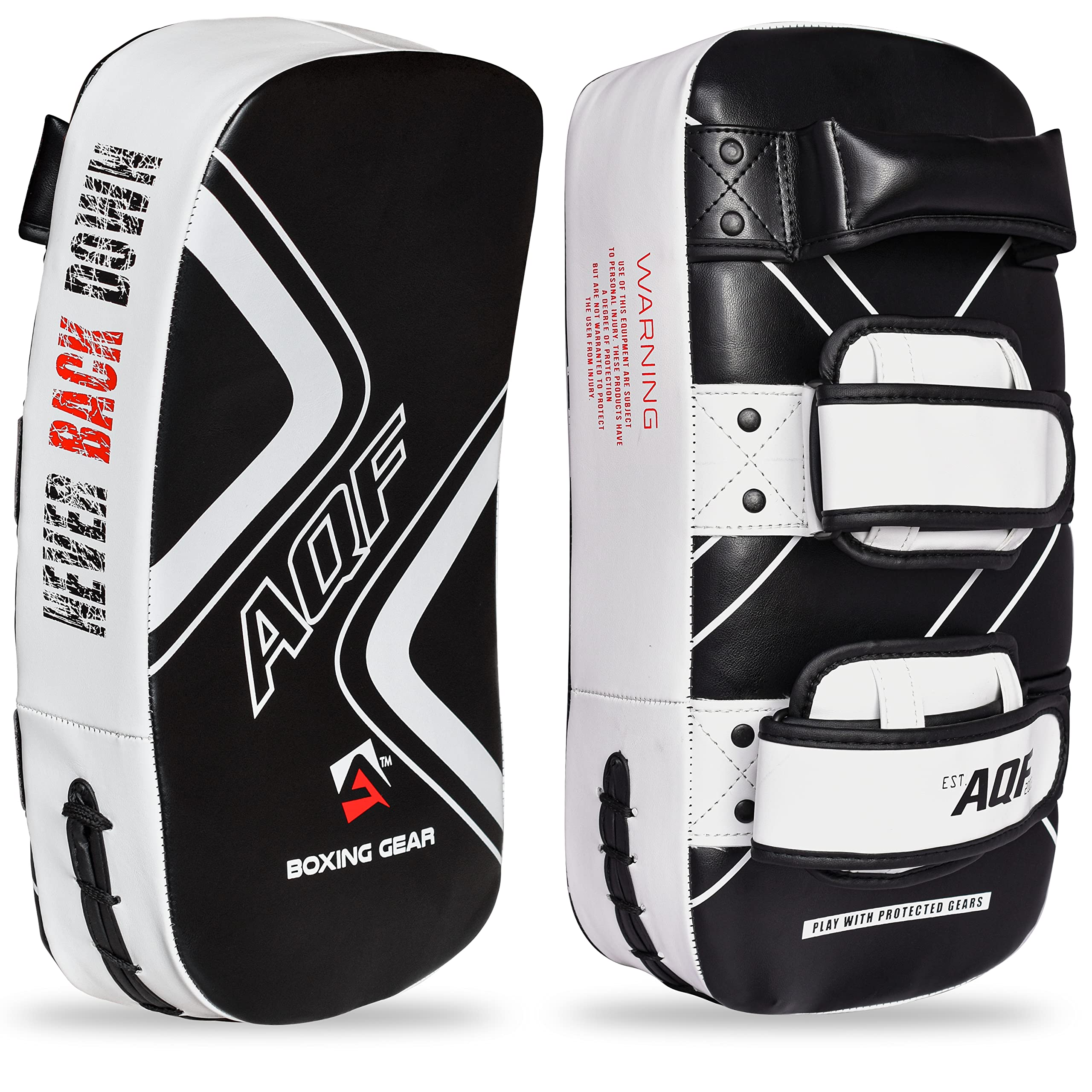 AQF Maya Hide Leather Curved Thai Kick Pads – MMA Strike Shield