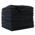 Polyte Premium Microfiber Cleaning Towels | 12 Pack | 40x40cm Black