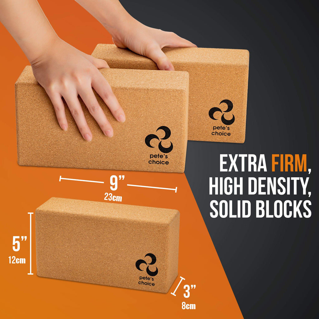 Pete’s Choice Cork Yoga Wheel and Blocks Set – Eco-Friendly 4-Piece Kit