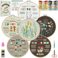 Dazhqp 6-Pack Embroidery Kit for Beginners | 38 Stitches & Video Guide