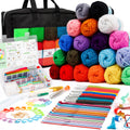 Inscraft Beginner Crochet Kit | 20 Acrylic Yarns & 85 Accessories Set