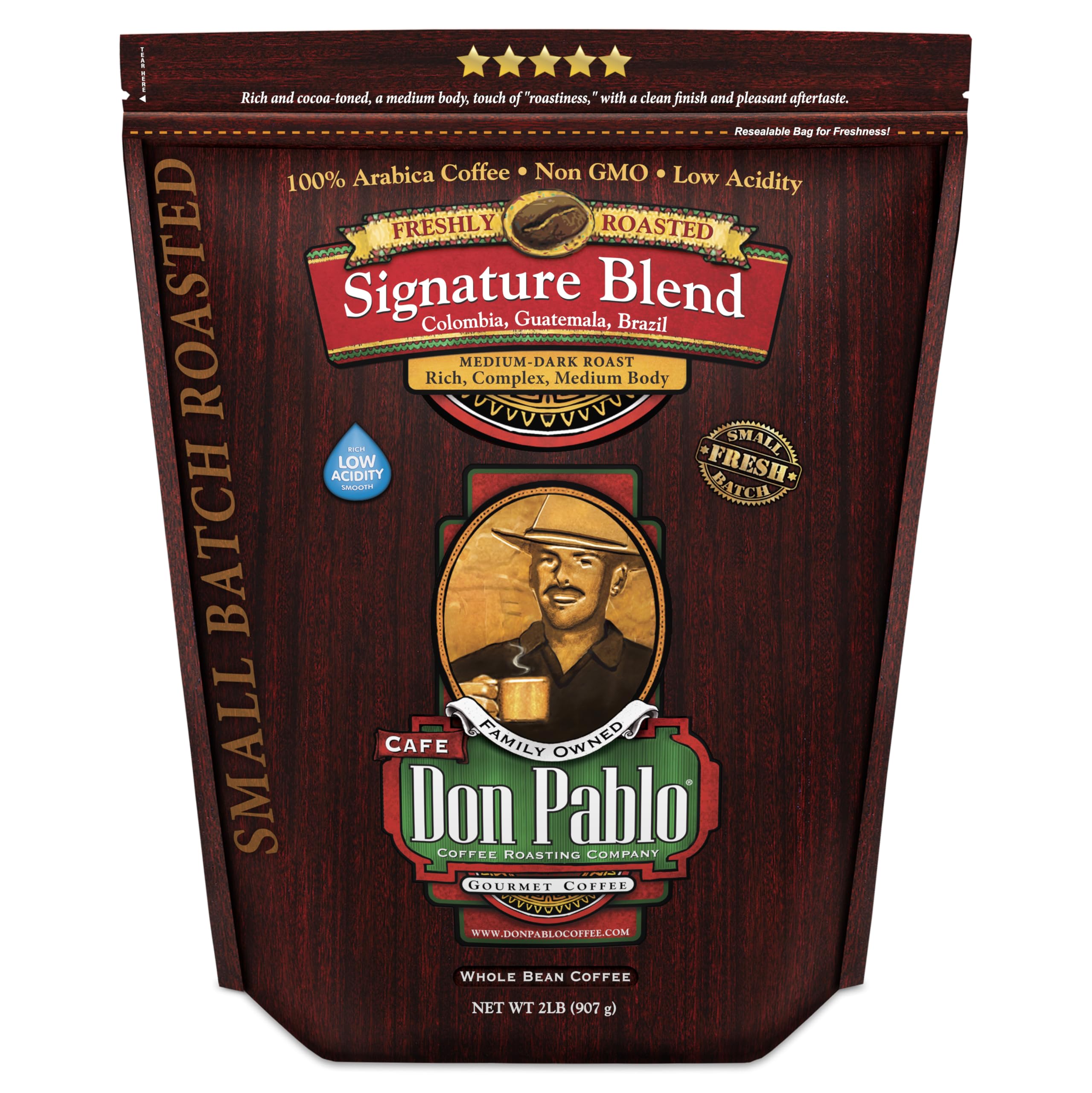 Don Pablo Signature Blend Medium-Dark Roast Whole Bean Arabica Coffee - 2LB