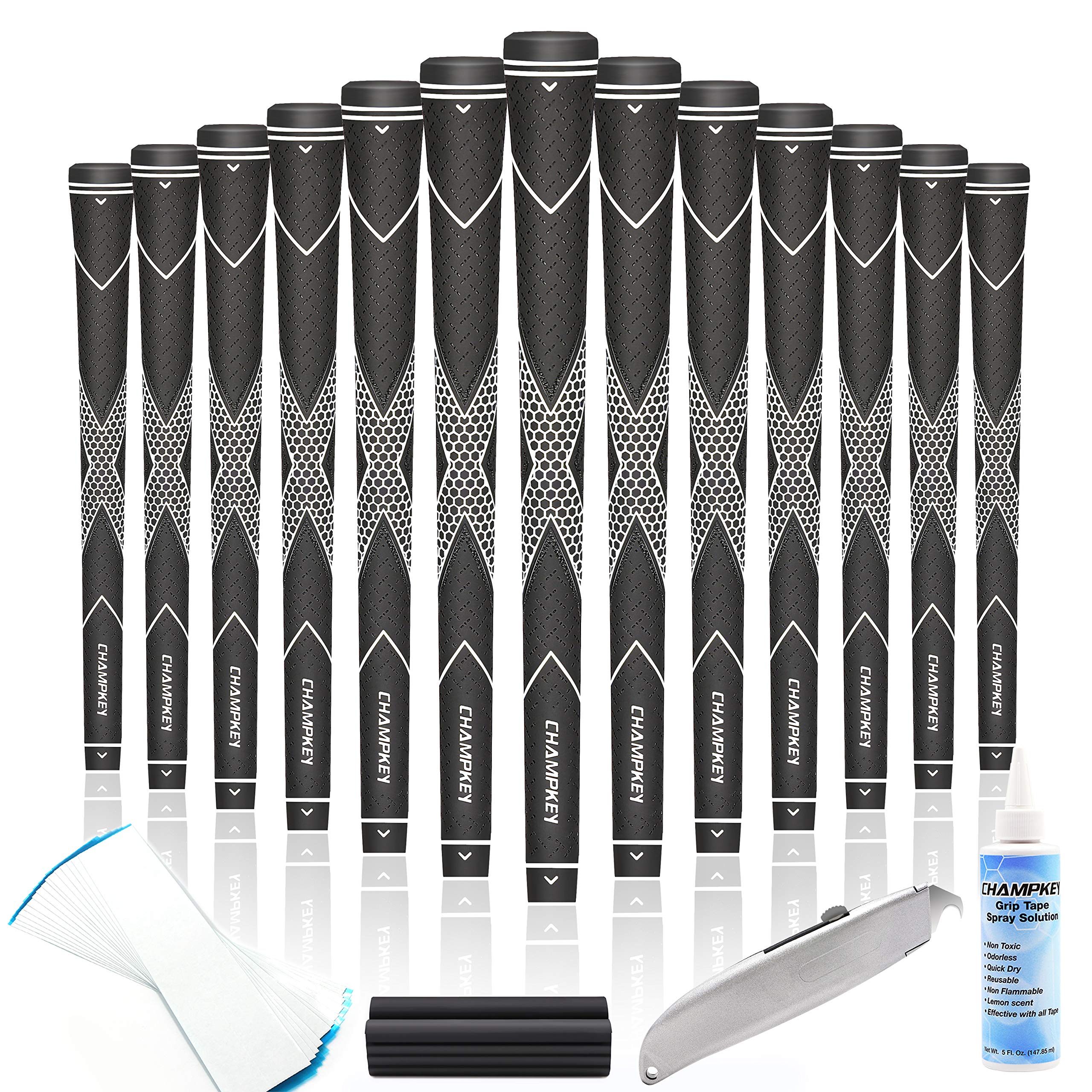 CHAMPKEY Rubber Golf Grips 13 Pack – High Traction Club Grip Repair Kit