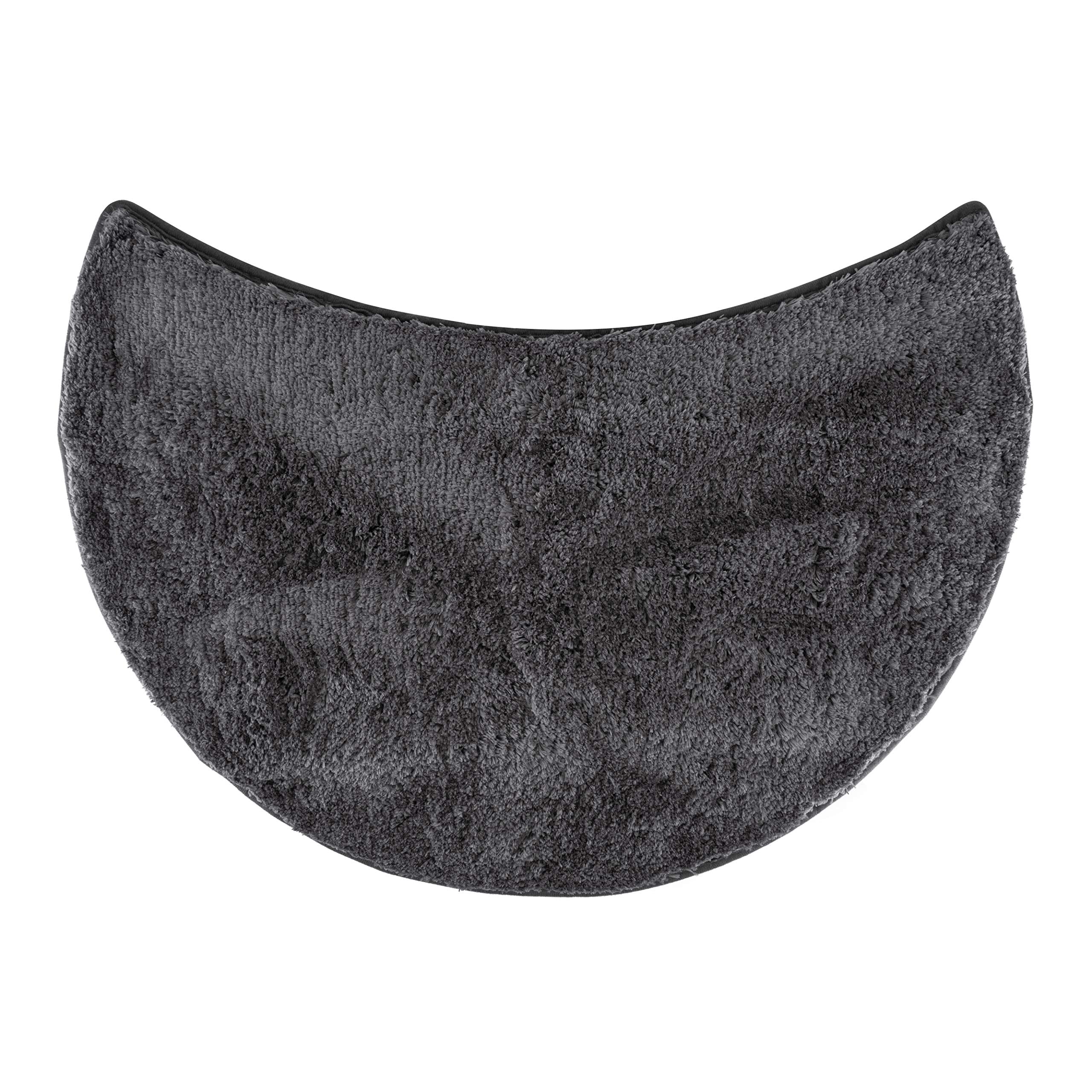 Microfibre Round Shower Bath Mat – Non-Slip Anthracite 55cm