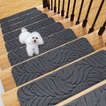 Fixmend Non-Slip Stair Treads – 15-Pack Washable Carpet Runners, Grey