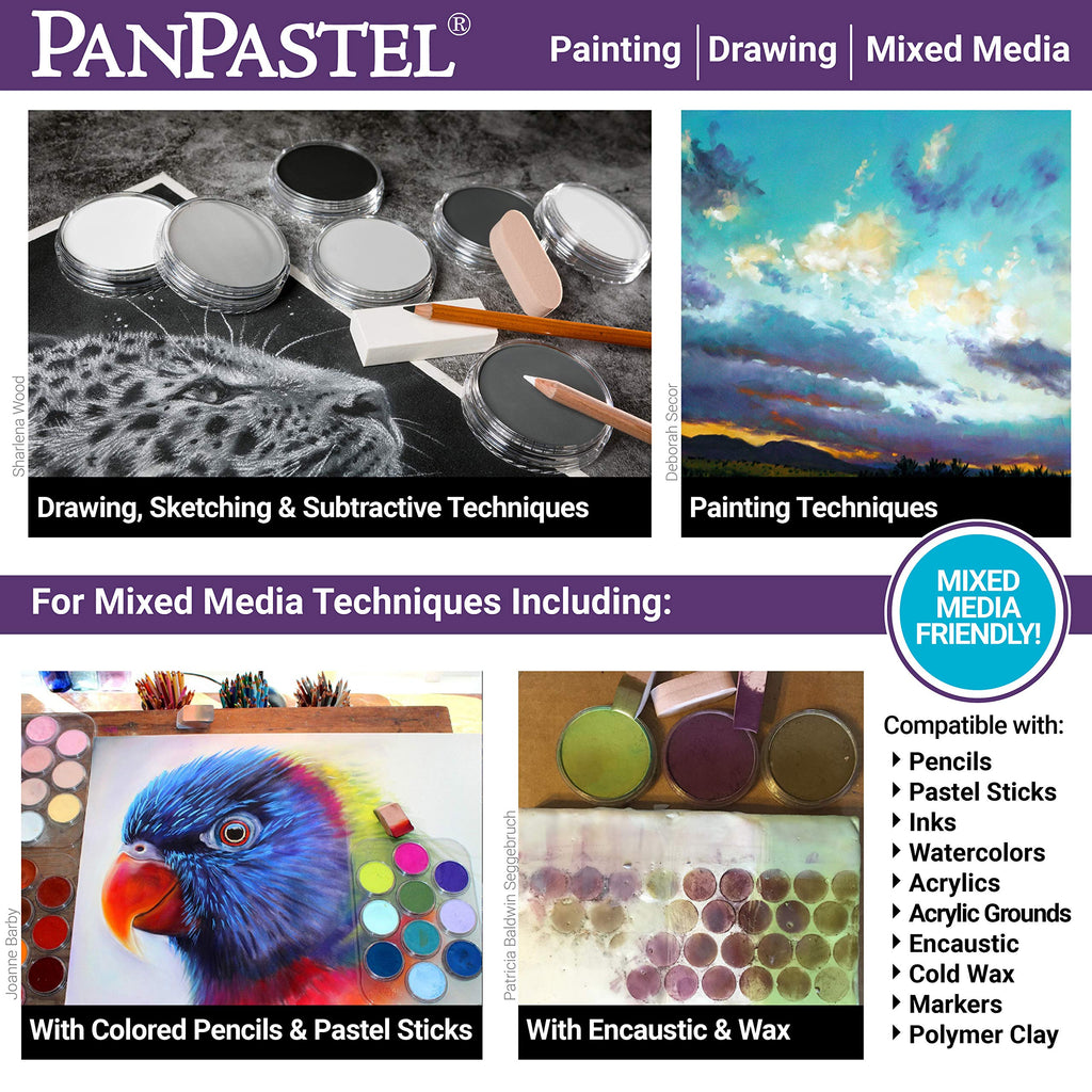 PanPastel Drawing Set – 10 Artist Quality Soft Pastel Pans with Tools