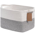 TIMEYARD Cotton Rope Storage Basket Woven Shelf Basket Grey