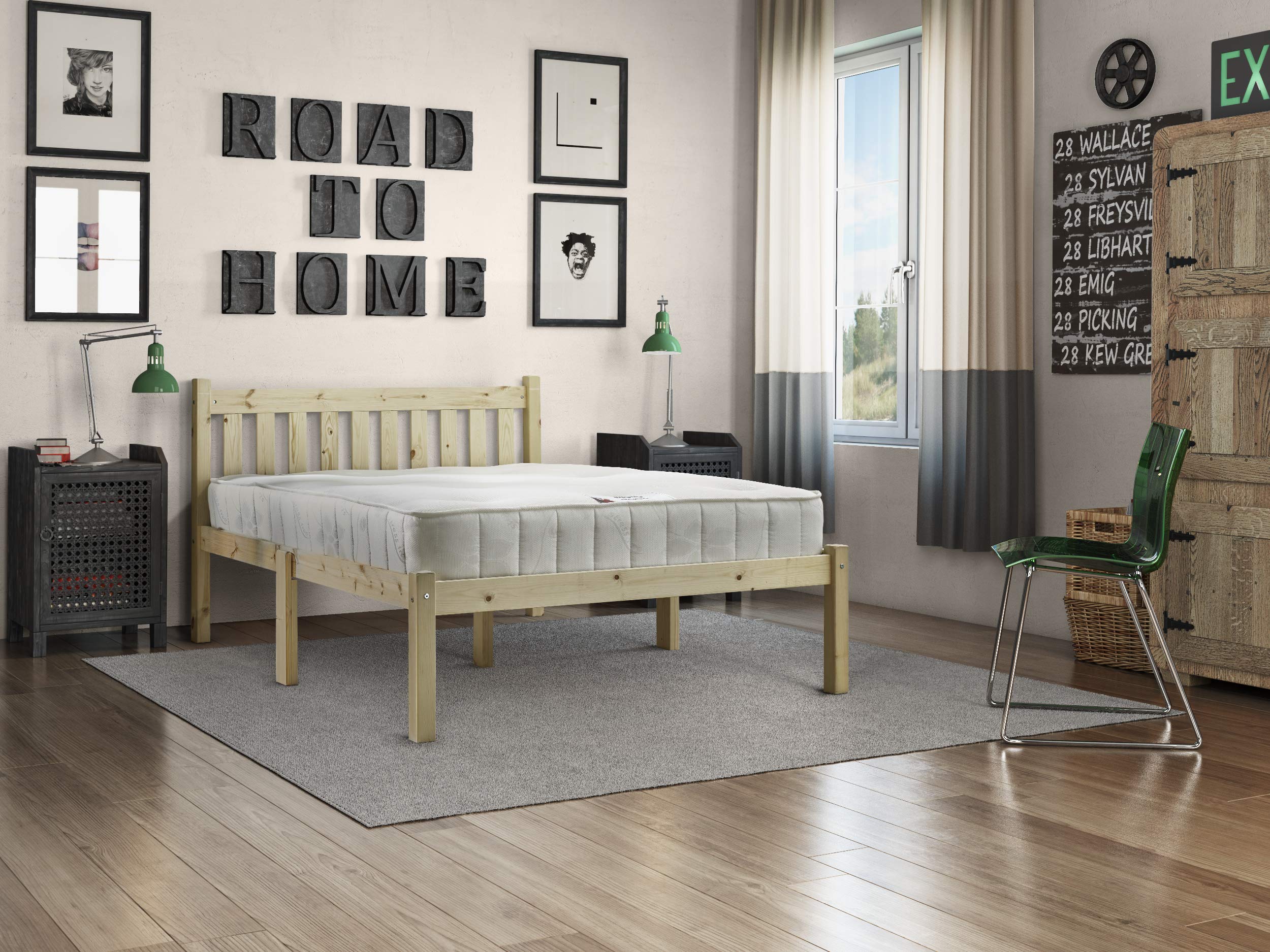 Strictly Beds & Bunks Amelia Heavy Duty Pine Double Bed with Mattress