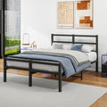 HAHRIR Double Bed Frame with Headboard | Heavy Duty Metal Platform Bed