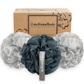 myHomeBody Large 70g Charcoal Loofah Sponge - Exfoliating Shower Pouf