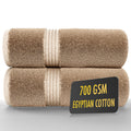 ALSAP Brown Bath Towels Set of 2 | 700 GSM Egyptian Cotton Bath Sheets