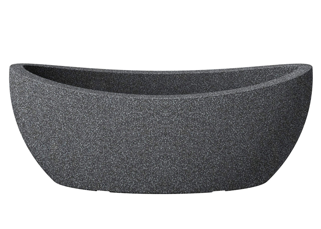 Scheurich Wave Globe Oval Planter – Black Granite Plastic, 58cm