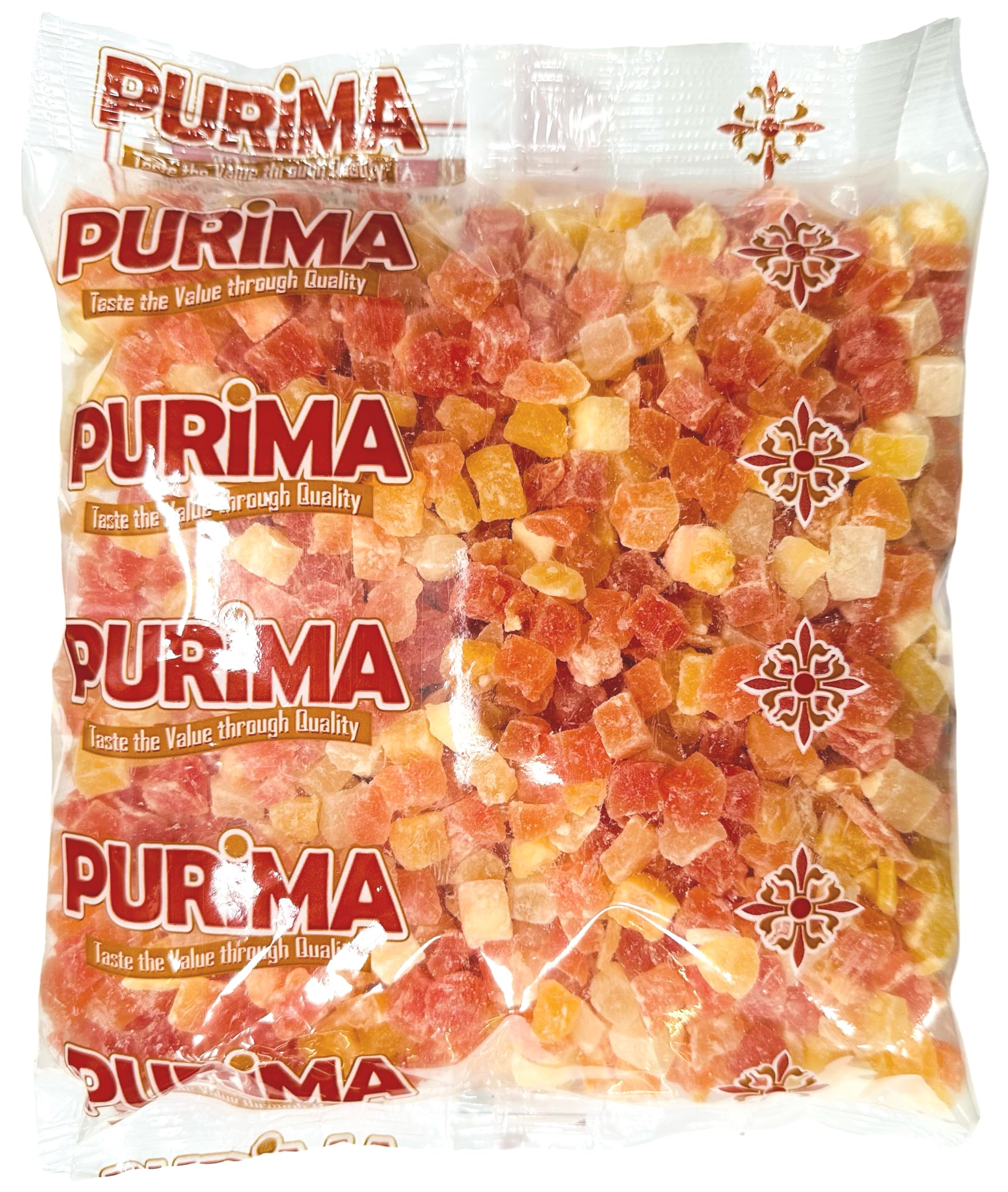 Purima Dried Papaya Chunks – 1kg Sweetened Diced Tropical Fruit