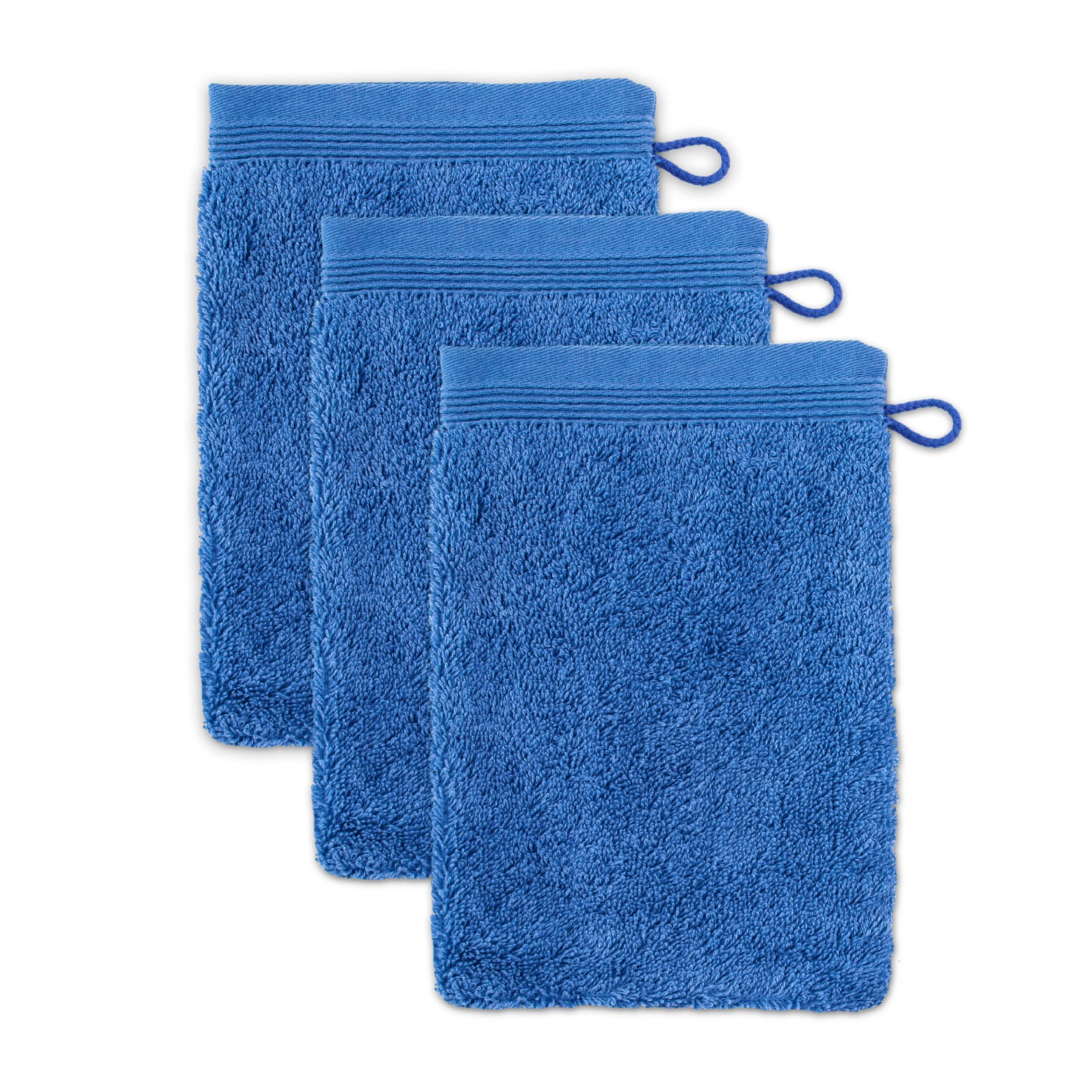 Möve Superwuschel Waschhandschuh 3er-Set – 100% Baumwolle, Cornflower