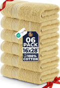 Utopia Towels 6-Piece Hand Towel Set – 100% Ring Spun Cotton, Beige