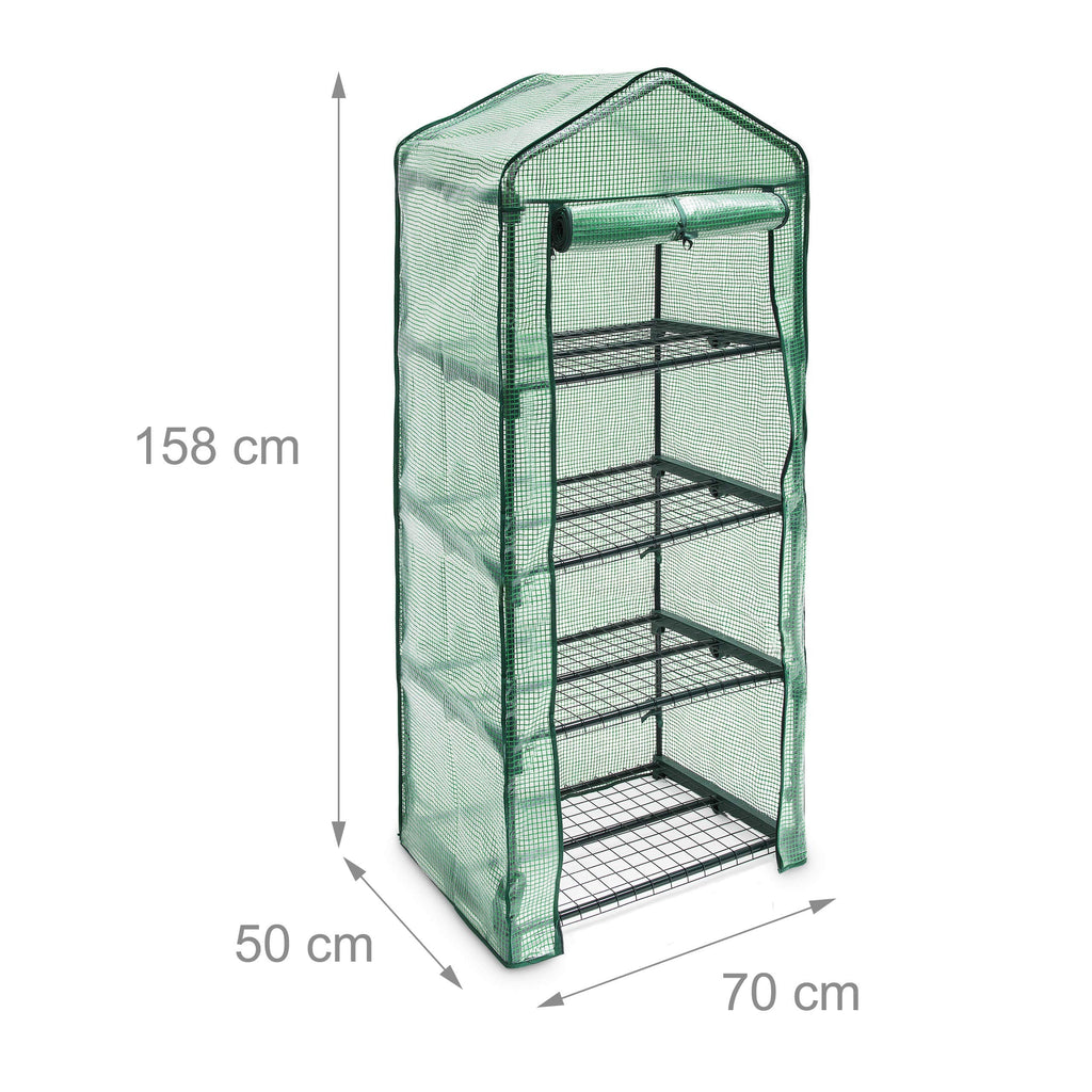 Relaxdays 4-Tier Greenhouse – Tear-Resistant Plant Growth Support, Green