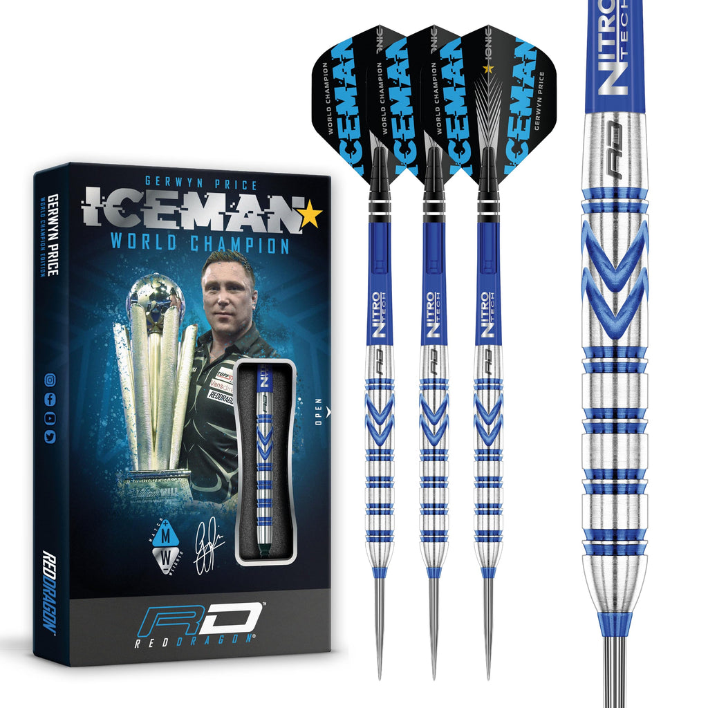 Red Dragon Gerwyn Price Iceman Originals 24g Tungsten Steel Darts Set