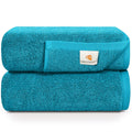 Egyptian Cotton Bath Towels – Large 2-Piece Set, Turquoise