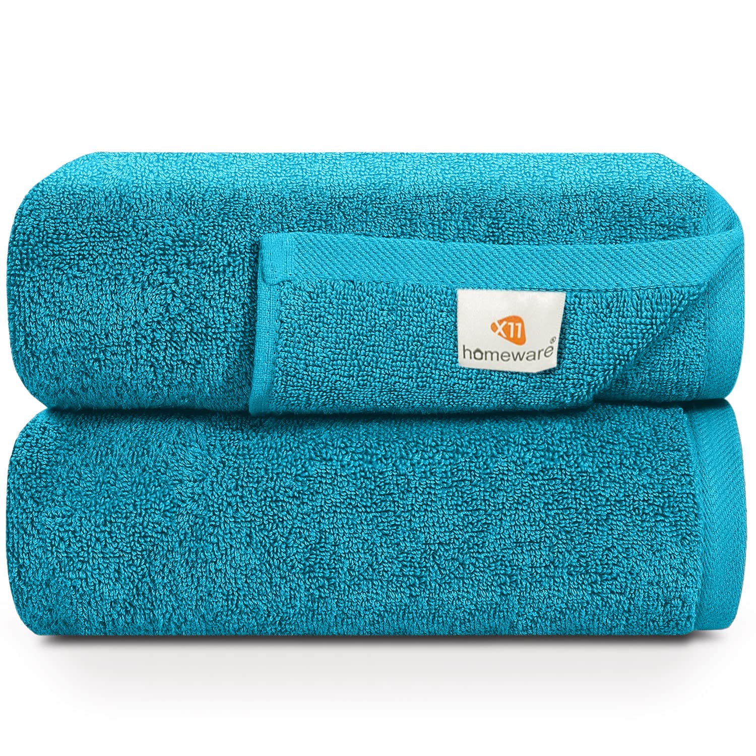 Egyptian Cotton Bath Towels – Large 2-Piece Set, Turquoise