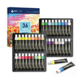 INK LAB Metallic Acrylic Paint Set - 36 Non-Toxic Tubes for Canvas & Wood