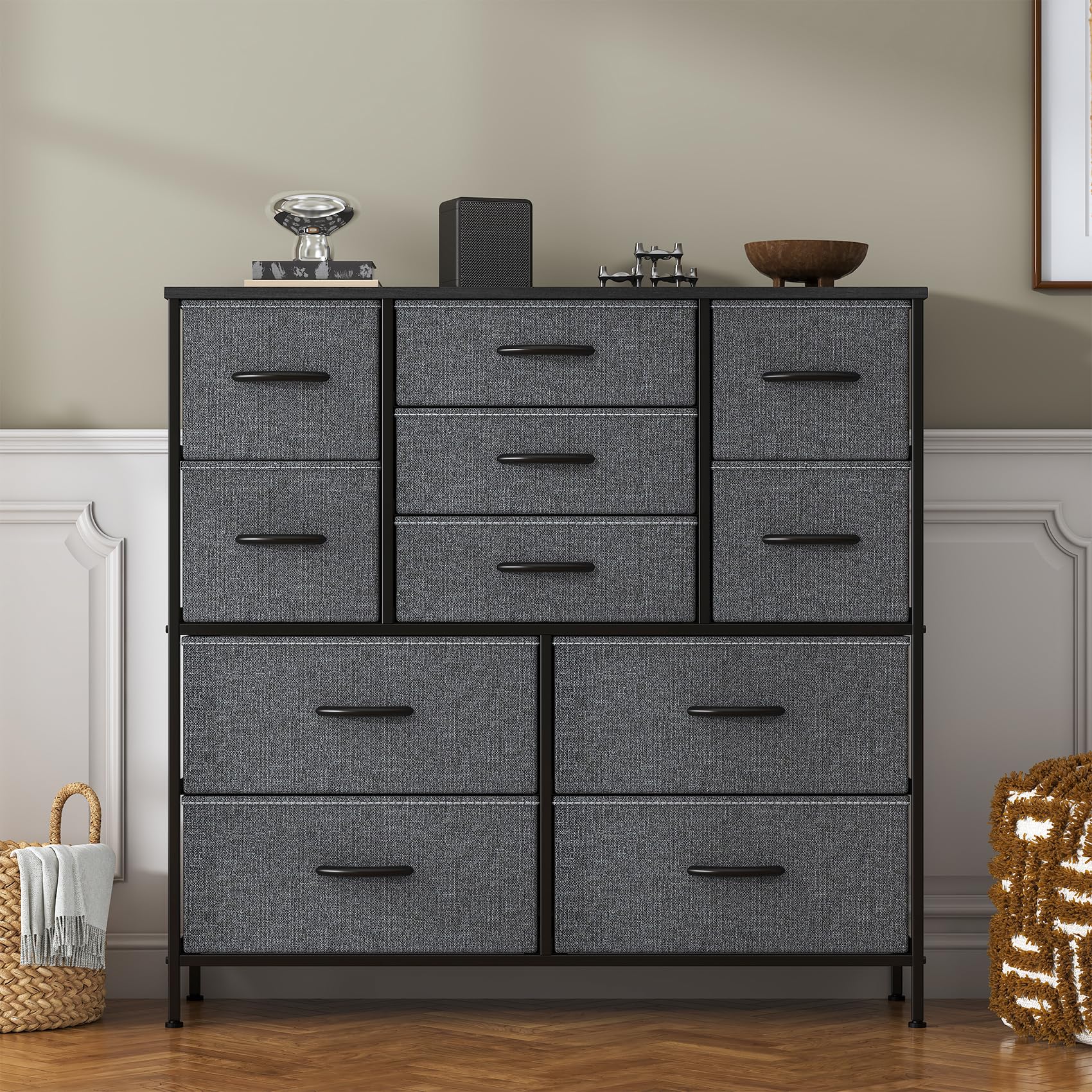 Feonase 11-Drawer Tall Dresser | Fabric Chest of Drawers for Bedroom