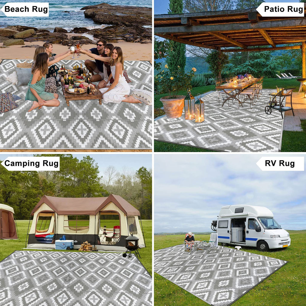 Enyhom Reversible Outdoor Rug | 180x270cm Waterproof Plastic Straw Patio Mat