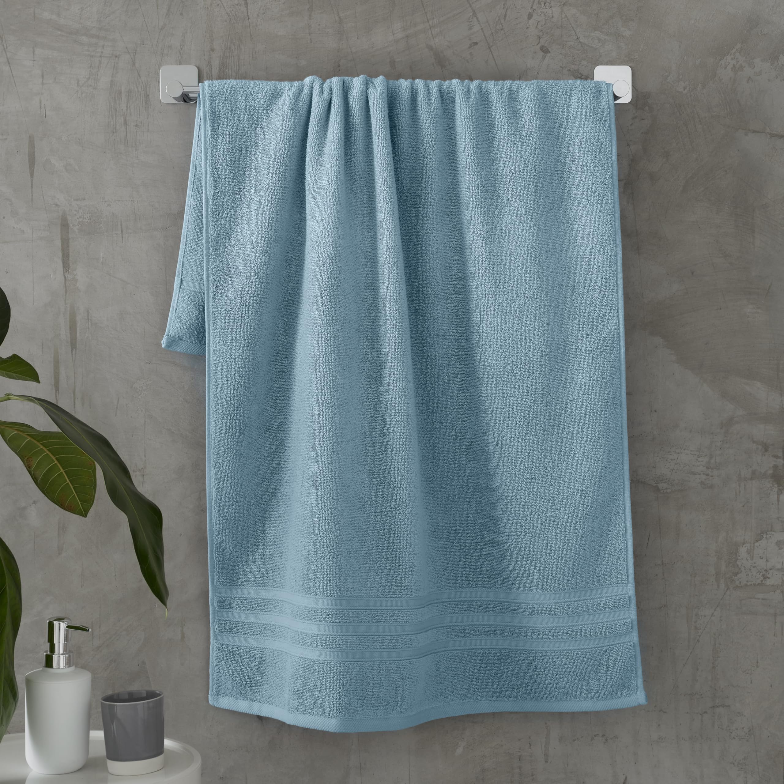 Catherine Lansfield Zero Twist Cotton Bath Sheet Pair - Blue 90x140cm