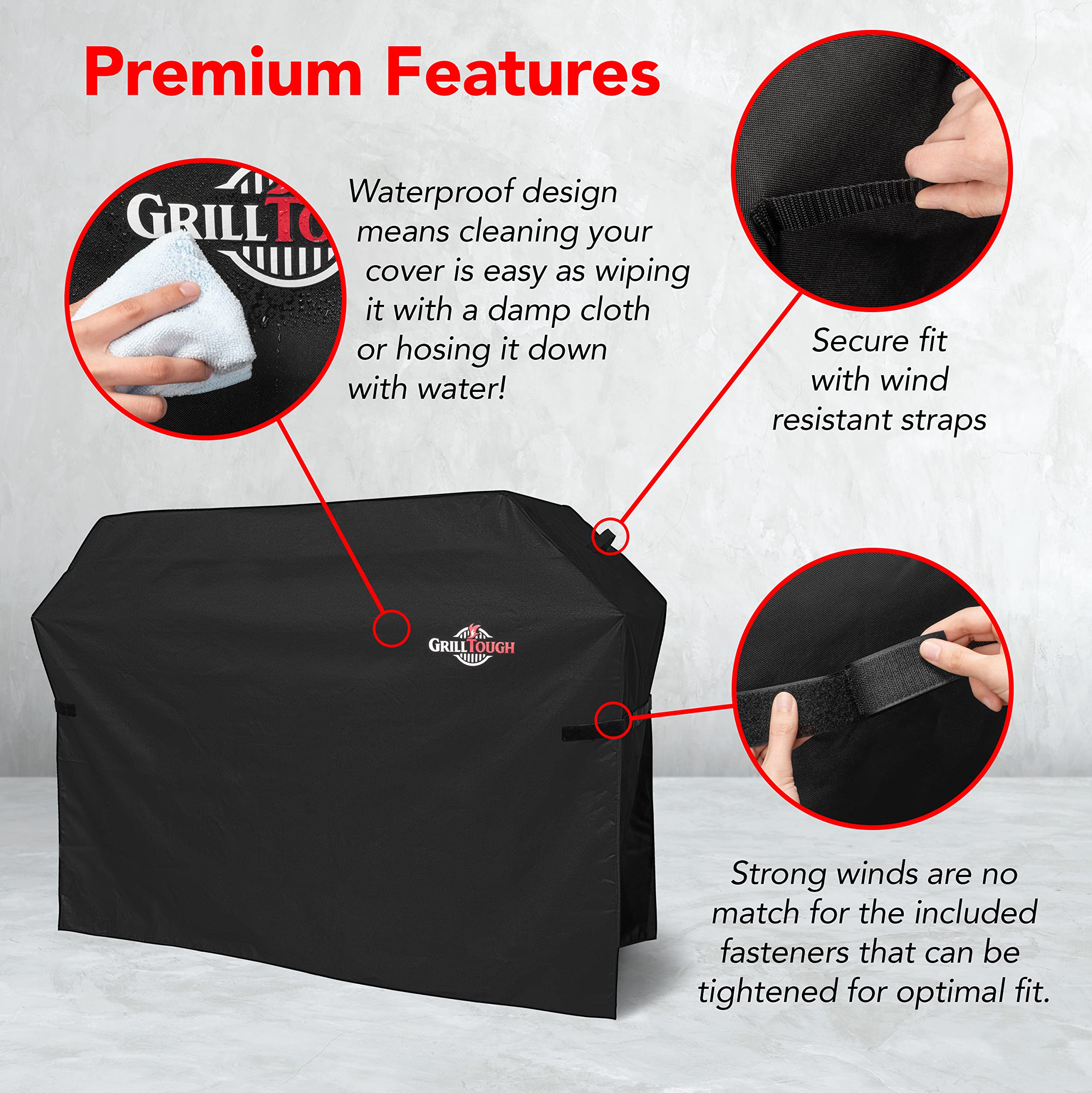 GrillTough Heavy Duty BBQ Grill Cover - Waterproof & UV Resistant
