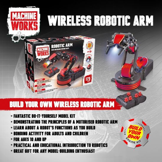 Machine Works Wireless Robotic Arm Kit – 175-Piece STEM Building Set